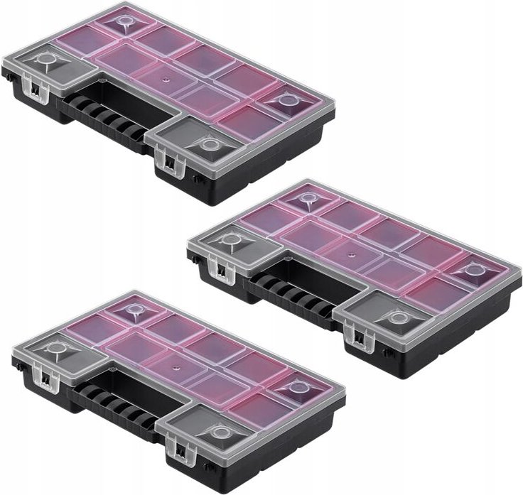 KADAX Organizer, Werkzeugkasten aus Kunststoff, 28 x 18 cm, 3 Stück