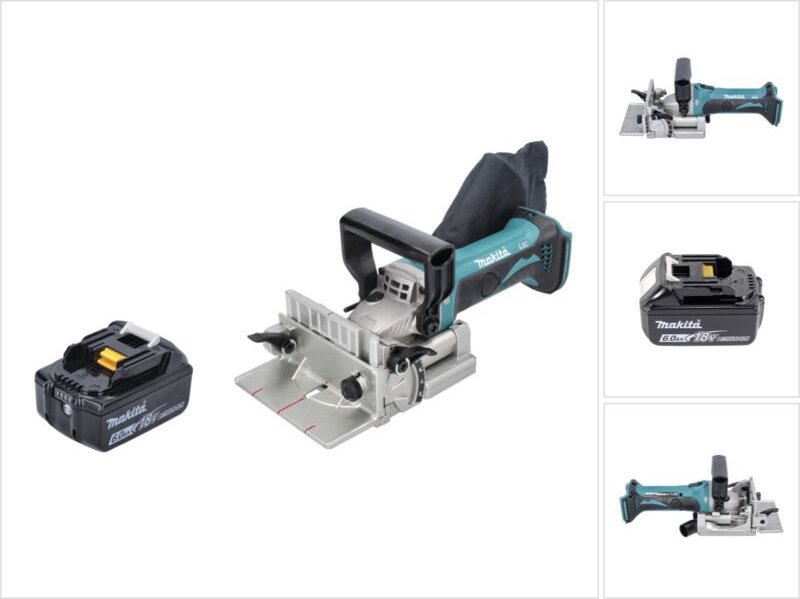 Makita - dpj 180 G1 Akku Nutfräse 18 v 100 mm + 1x Akku 6,0 Ah - ohne Ladegerät