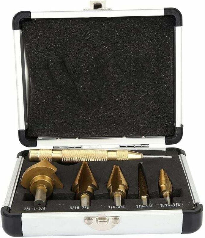 Thumbnail - Stufenbohrer, 6-teilig, HSS-Titan-Stufenbohrer-Set, Mittelkegel-Bohrer-Set mit Aufbewahrungsboxen