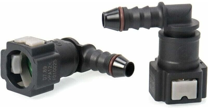 2er-Pack Auto-Kraftstoffleitungsverbinder, Kraftstoffleitungsanschluss, 90-Grad-Schnellverbinder, Kunststoff-7,89-mm-ID6...