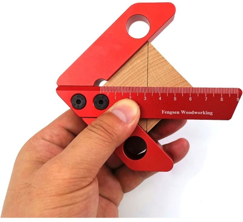 Tischler-Messwerkzeug, Linienlehrenmitte, 45/90 Grad rechtwinkliges Linienmessgerät, Zimmermannslineal