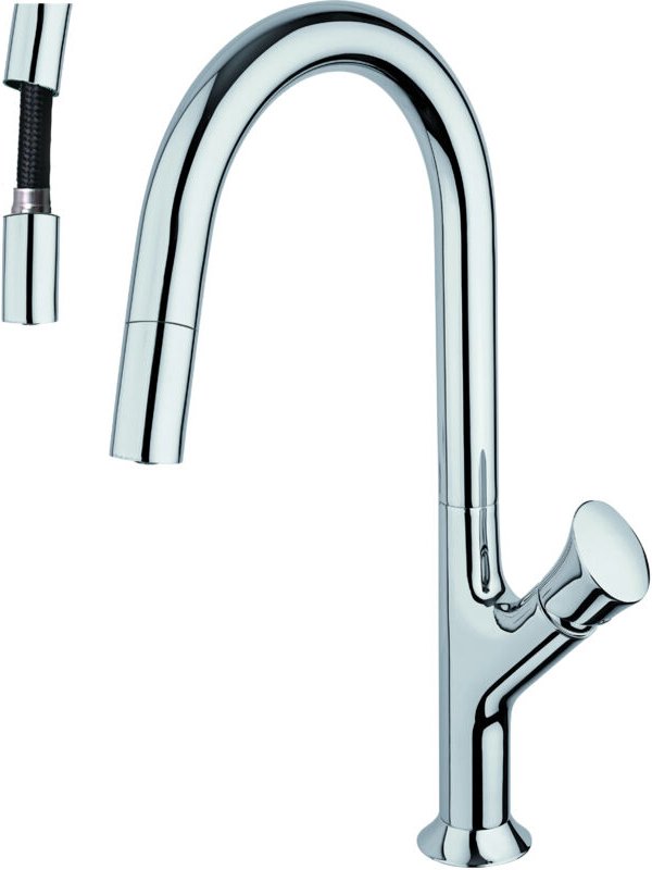 Tropischer Wasserhahn mit herausziehbarer Duschbrause Chrom