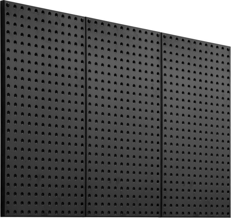 Thumbnail - 61 x 30,5 cm Metall-Stecktafelplatten, 3 robuste Stahlplatten, Wand-Organizer für Garage, Büro, Küche, Schwarz - Mophorn