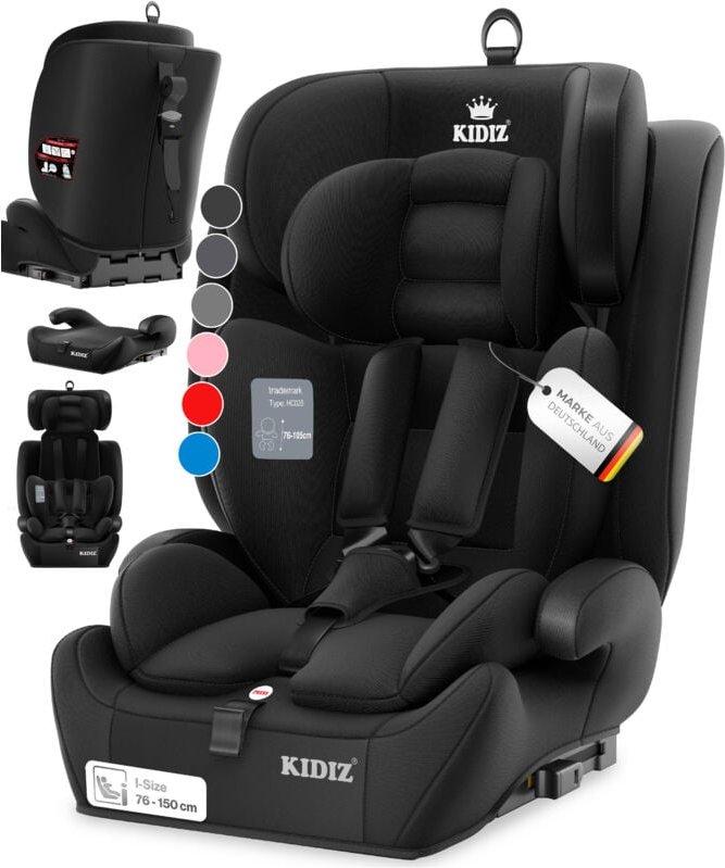 Autokindersitz Premium Kinderautositz Gruppe 1+2+3, 9-36 kg 5-Punkt-Sicherheitsgurt Autositz Kindersitz Einstellbare Kop...