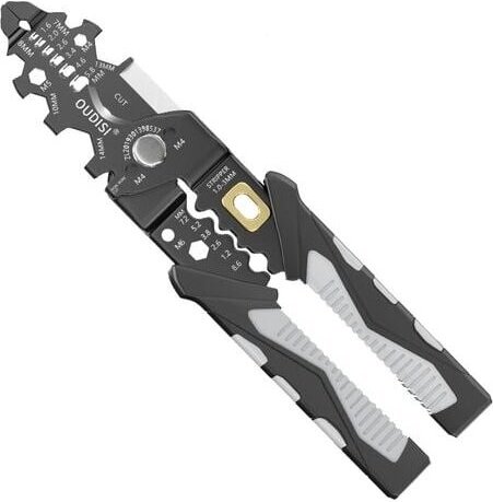 SNQ - Multifunktionale Zange aus Chrom-Vanadium-Stahl für Elektriker, zum Ausfädeln, Crimpen, Abisolieren, Schneiden, Wi...
