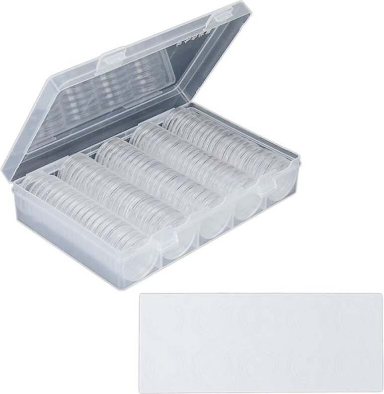 30 mm Münzkapseln Ps Rundes Haltergehäuse und 6 Größen (19/20/22,25/25/27/30 mm) Schutzdichtung