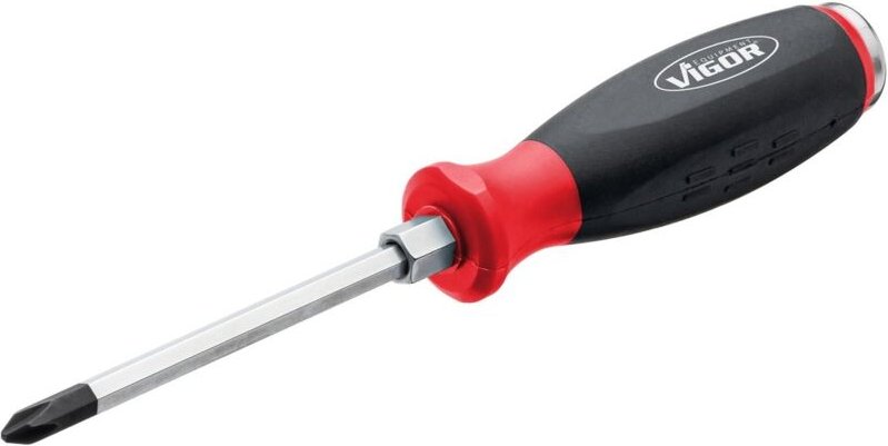 Vigor - Kreuzschlitz Schraubendreher mit Schlagkappe ∙ mit Antriebsvierkant ∙ V5010-PH2 ∙ Kreuzschlitz Profil ph ∙ sw PH...