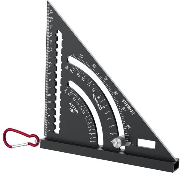 Csparkv - 7-in-1-Zimmermannswinkel, 180-mm-Zimmermannswinkel aus Aluminium, Multifunktions-Anreißlehre, 0-90°-Winkelmess...