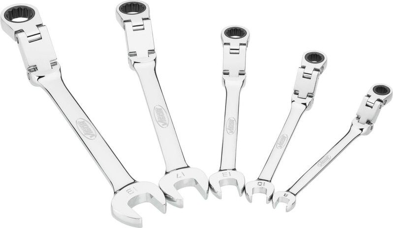 Thumbnail - Doppelgelenk Ratschen-Ring-Maulschlüssel Satz ∙ V6752/5 ∙ Außen Doppelsechskant Profil, Außen Sechskant Profil ∙ 5-teili...