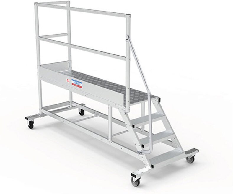 Mobile Plattform mit Geländer links und hinten - Maximale Arbeitshöhe 3.00m - PTF205G