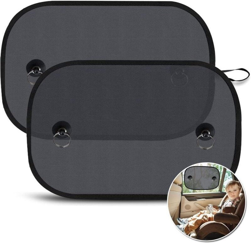 Ersandy - Baby-Auto-Sonnenschutz, Autofenster-Sonnenschutz für Kinder, Sonnenschutznetz für Auto, UV-/Hitzeschutz, Aufbe...