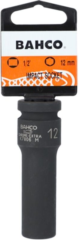 Bahco 1/2 Kraft-Steckschlüssel-Einsatz, 6kant, lang, SW 18 mm, SB-Verpackung