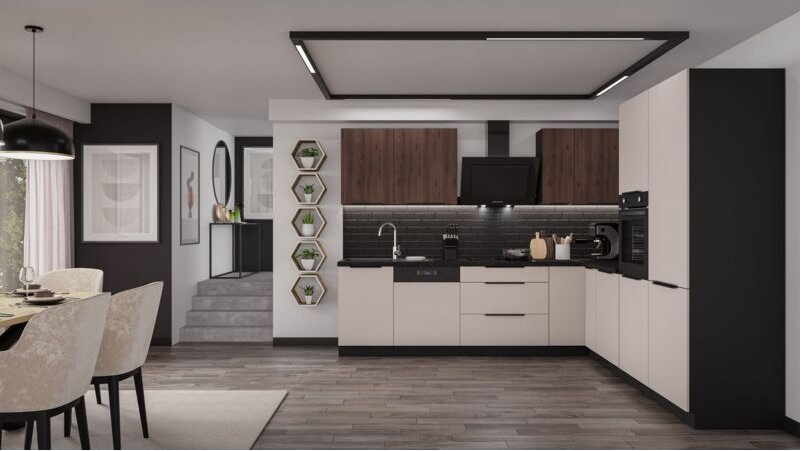 Küchen Preisbombe - Winkelküche arona + monza 280x270 cm Küchenzeile Eckküche Küche Nußbaum Kaschmir