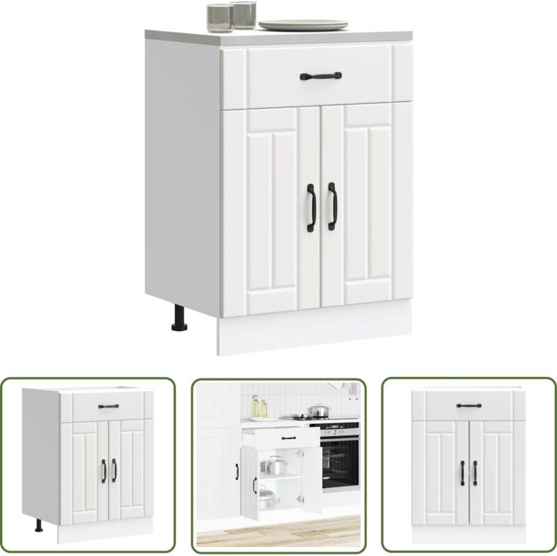 The Living Store - vidaXL Küchen-Unterschrank Lucca Weiß Holzwerkstoff