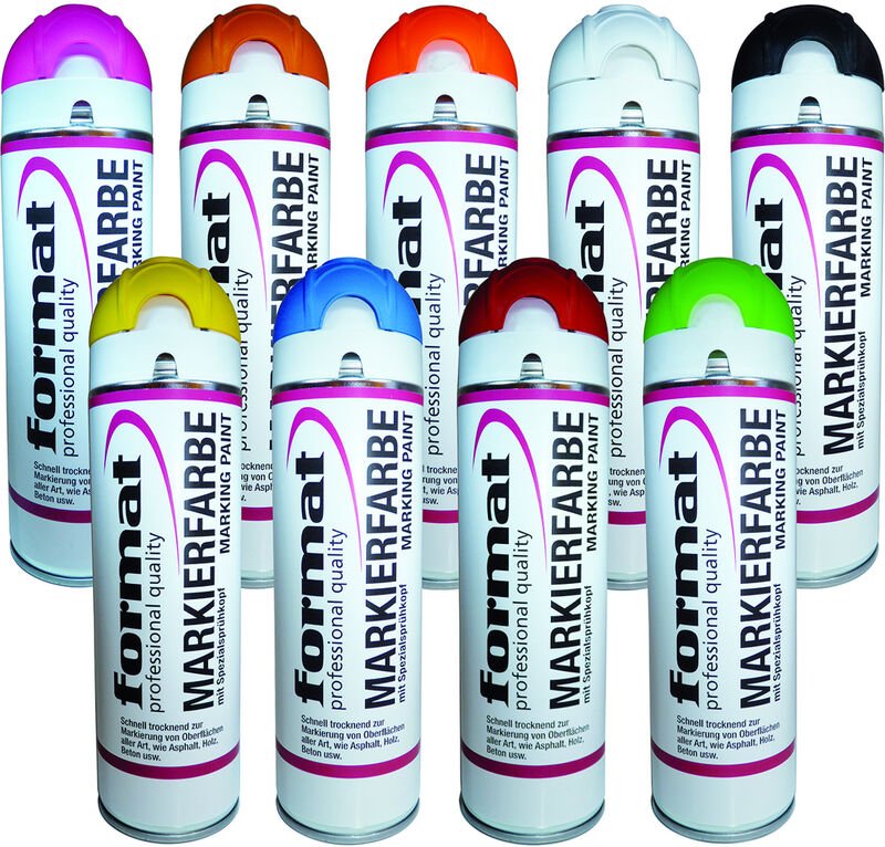 Baustellenmarkierspray 500 ml, schwarz gg - Format