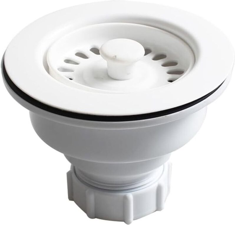 Offenes Abflusssieb, Küchenkorb-Abflusssieb, Weiß, XK247C108 (1 Set)