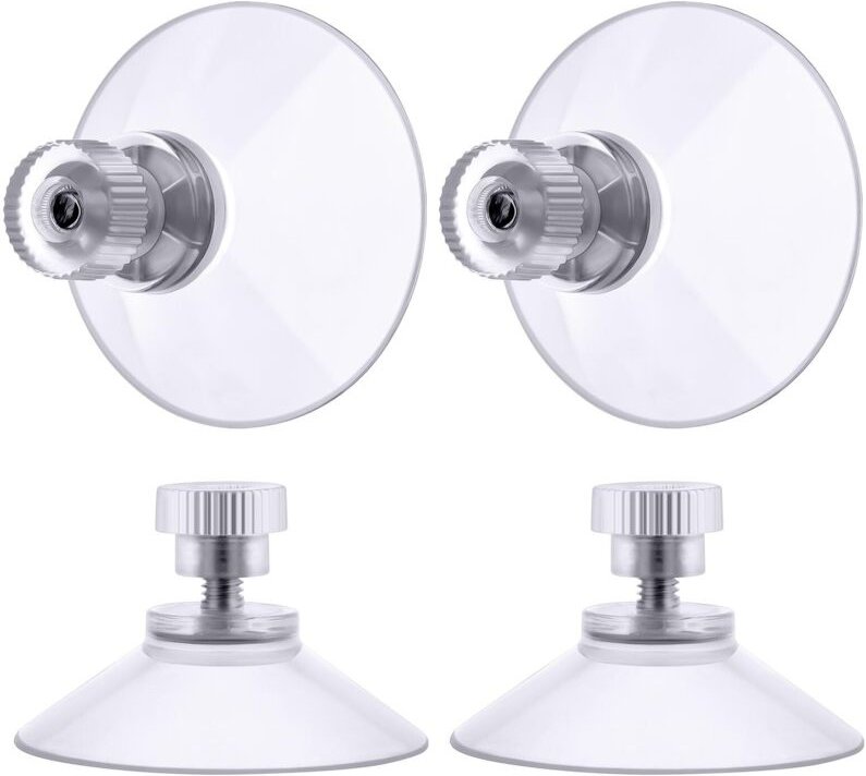 Einschraubbare Saugnäpfe, 4 Stück 50 mm transparente Saugnäpfe mit Gewinde, extra starker PVC-Kunststoff-Vorhang-Aufhäng...