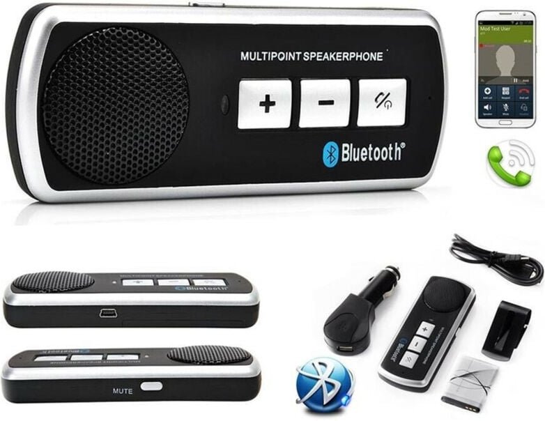 Trade Shop - kit vivavoice bluetooth auto multipoint universale smartphone tabelle b.t. V3 -