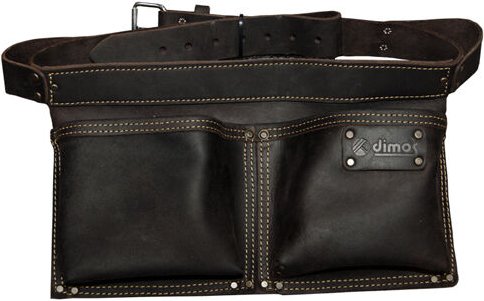 Rechteckige Nietentasche aus Dimos Leder mit Gürtel und 2 Fächern – 205735