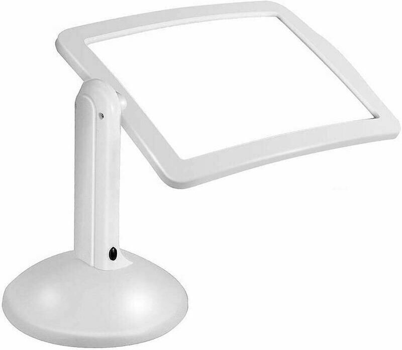 3-fache rechteckige Lupe mit LED-Licht, freihändige A4-Ganzseitenlupe, für Bücher, Sehbehinderte, ältere Menschen, Nähen...