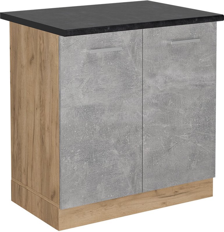 Vicco - Spülenunterschrank R-Line, Beton, 80 cm , ap Anthrazit