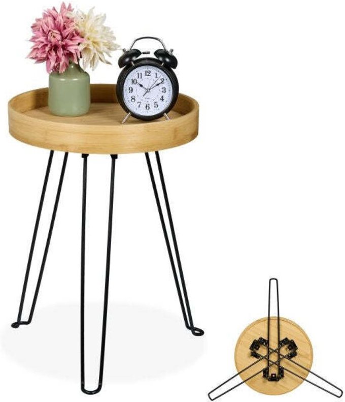 Beistelltisch aus bambus und metall 88