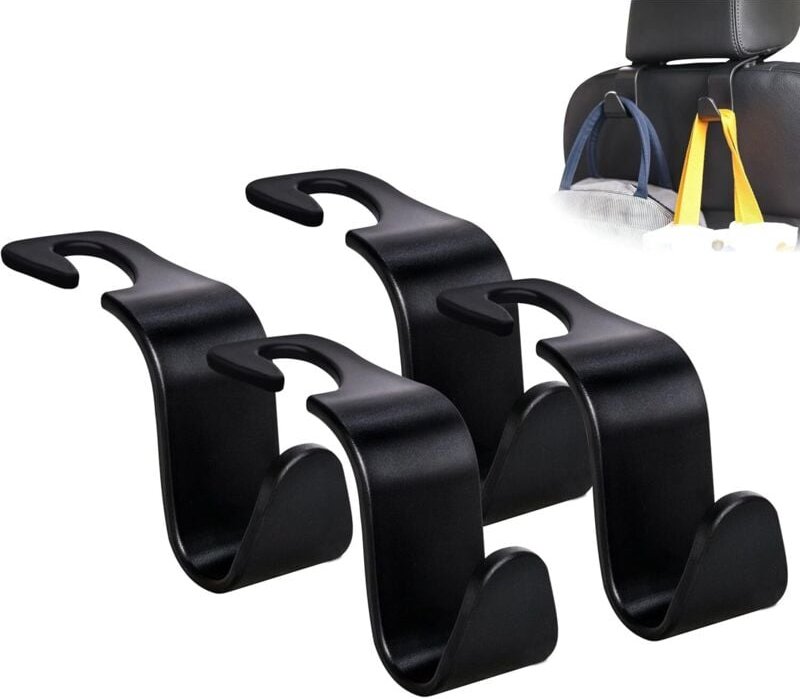 Thumbnail - Haken für die Kopfstütze des Autositzes, 4er-Pack, Aufbewahrungs-Organizer für Kleiderbügel, Handtaschen, Geldbörsen, Mä...