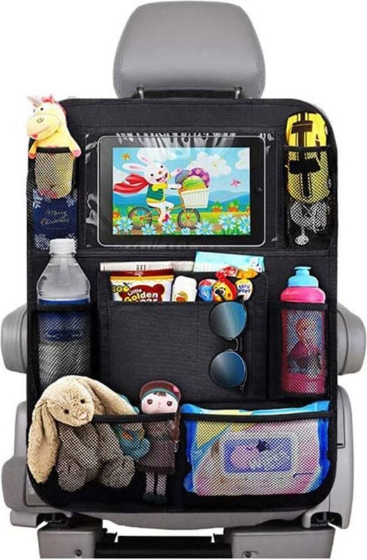 Thumbnail - Gabrielle - Auto-Organizer für Kinder, 1 Stück Auto-Aufbewahrungs-Innenzubehör, 10 Taschen, transparenter Tablet-Halter,...