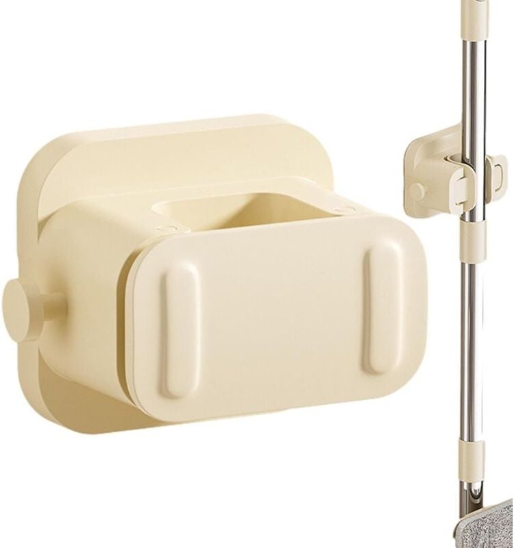 Besenhalter zur Wandmontage, Besenhalter mit Saugnapf zur Wandmontage – Mopp-Besen-Organizer – rutschfester Mopp- und Be...