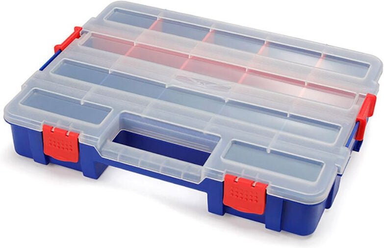 Stapelbarer Fach-Organizer mit Deckel 18 Teilungen Workpro