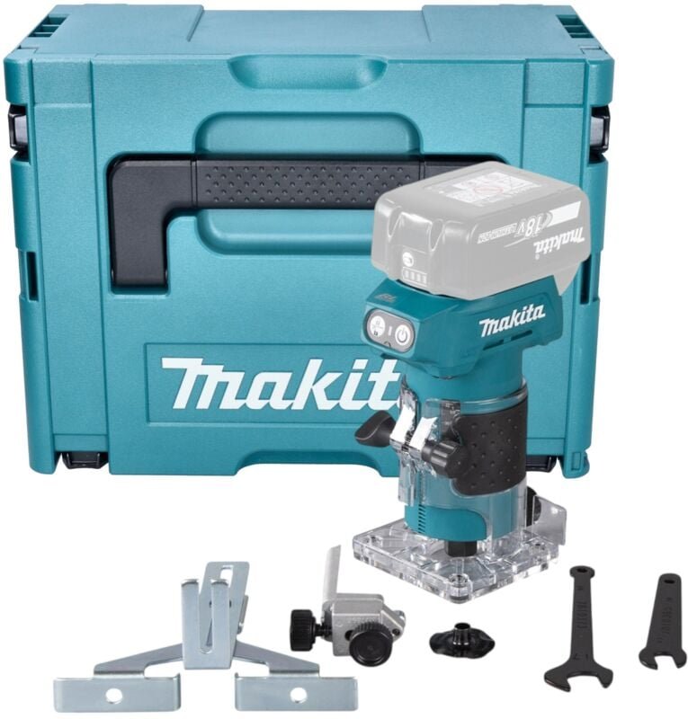 Drt 52 zj Akku Kantenfräse 18 v 6 mm Brushless + Makpac - ohne Akku, ohne Ladegerät - Makita