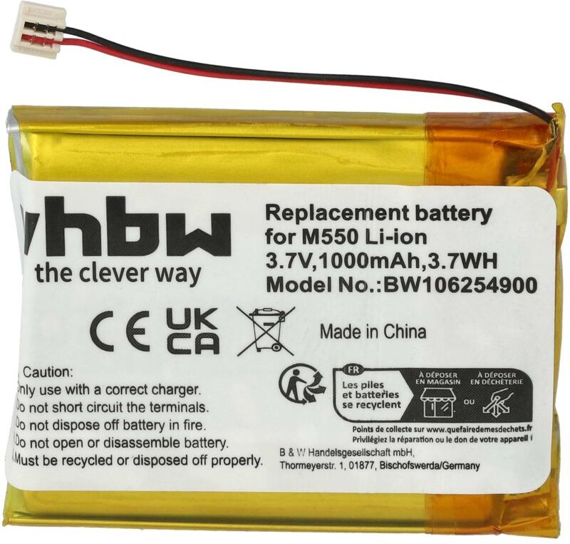 Vhbw - 1x Akku kompatibel mit Palm Tungsten T3, T2, T1 pda Notepad Tablet (1000 mAh, 3,7 v, Li-Ion)