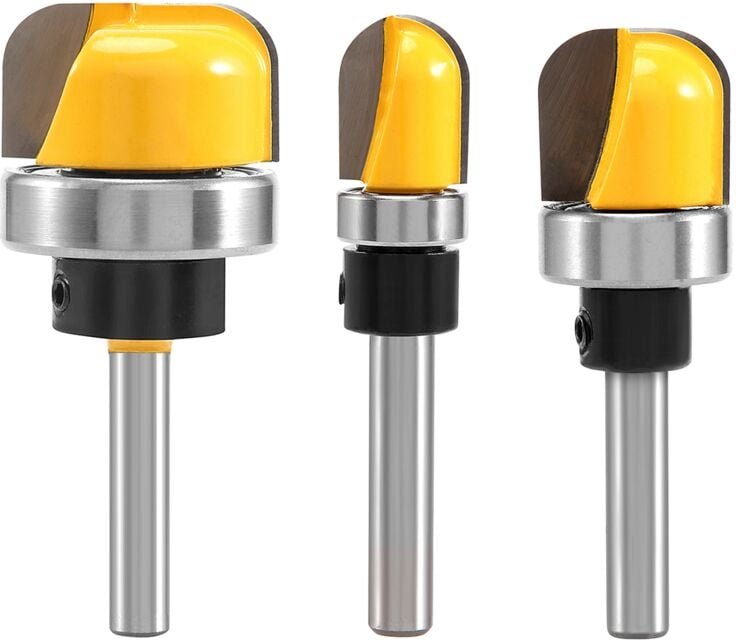 3 StüCkes 1/4 Schaft FräSer Bit für SchüSsel und Tablett, Satz Tablett mit Kugellager