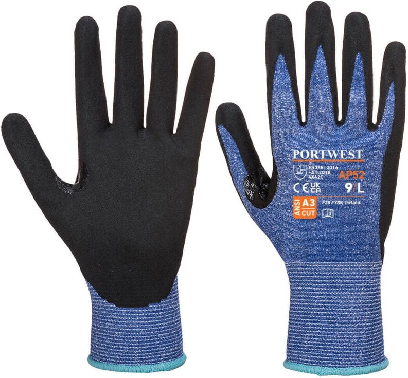 Thumbnail - Dexti Cut Ultra Schnittschutz Handschuhe Blau/Schwarz M - Größe 8