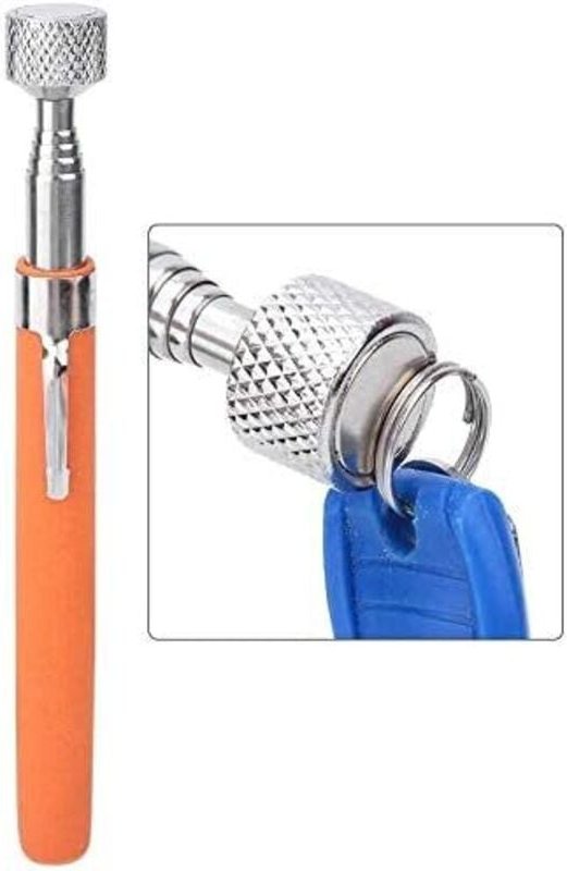 Magnetisches Teleskop-Aufnahmewerkzeug, tragbarer Teleskopmagnet, magnetisches Aufnahmewerkzeug mit Stift für Schrauben,...