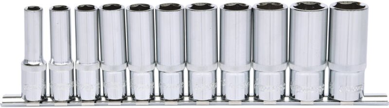 Thumbnail - 3/8' CHROMEplus Sechskant-Stecknuss-Satz, lang, 11-tlg 8-19mm