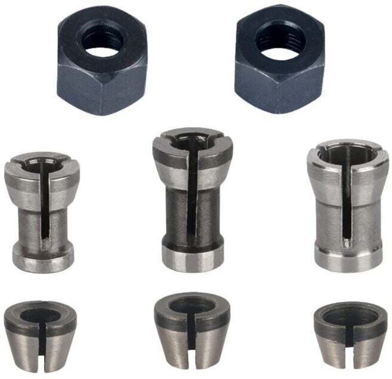 ALOVEZ Fräsmaschinenfutter - 8er Set, Fräsmaschinenfutter Spannzange (6mm, 6,35mm, 8mm), Oberfräsenspannzange, Spannzang...