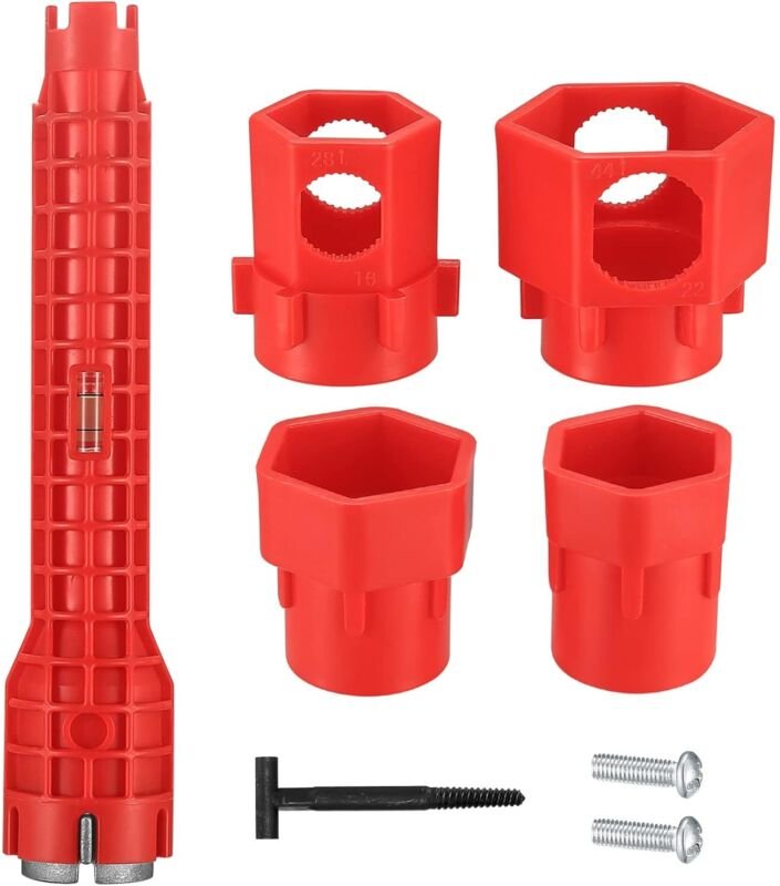 14-in-1-Wasserhahnschlüssel, Spülbeckenschlüssel, Sanitärwerkzeuge, Beckenschlüssel, Wasserhahn-Spülbeckenrohr-Installat...