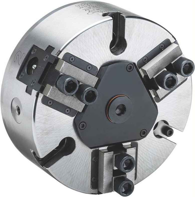 Röhm Kraftspannfutter KFD-EC 200, 3-Backen, geführter Kolben, Zylindrische Zentrieraufnahme - 166183