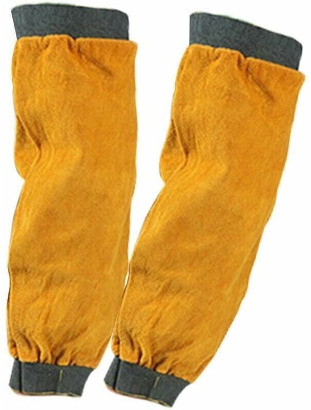 2 Stück 572 °F Gartenarbeit Schweißen Löten Spritzer Dornensicheres Leder Lange Manschetten Ärmel Ärmel Anti-Verbrühungs...