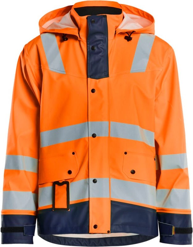 Hochsichtbare Regenjacke Niveau 2 4302 - Neonorange/Navy M