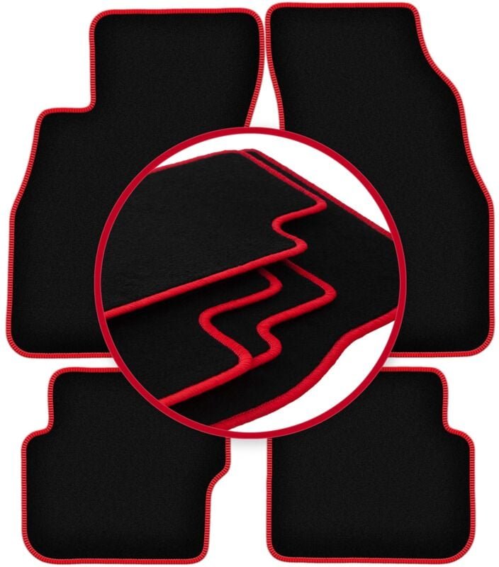 CARLUX-RED Auto-Fußmatten für: Fiat Punto EVO Fließheck (2998-2012)