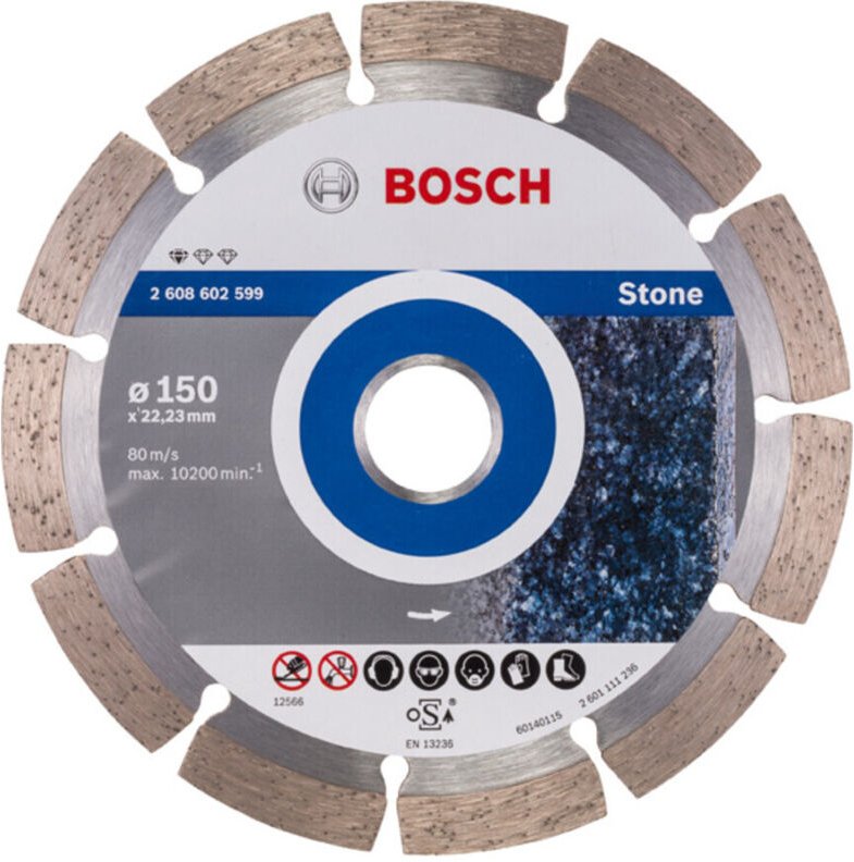Diamanttrennscheibe Standard for Stone, 150 x 22,23 x 2 x 10 mm - Bosch