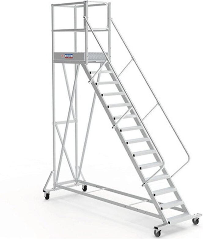 Mobile Plattform mit Geländer total und Sicherheitstür - Maximale Arbeitshöhe 4.20m - PTF111PT-P