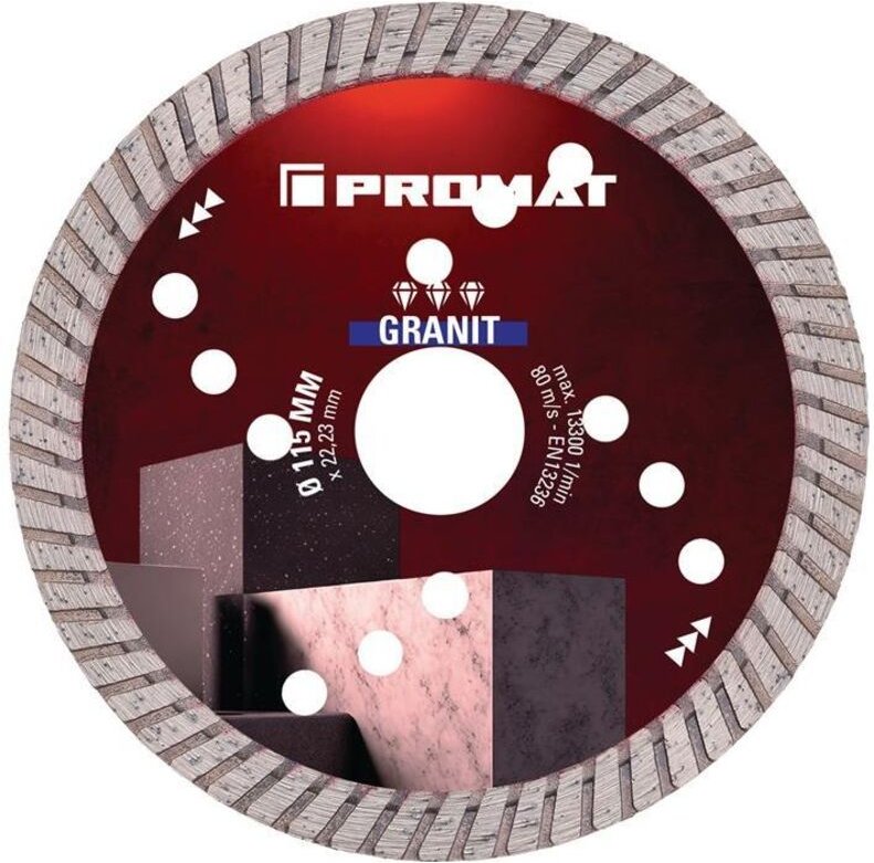 Promat - Diamanttrennscheibe granit pro ø 115 mm Bohrung 22,23 mm Segmenthöhe 10 mm