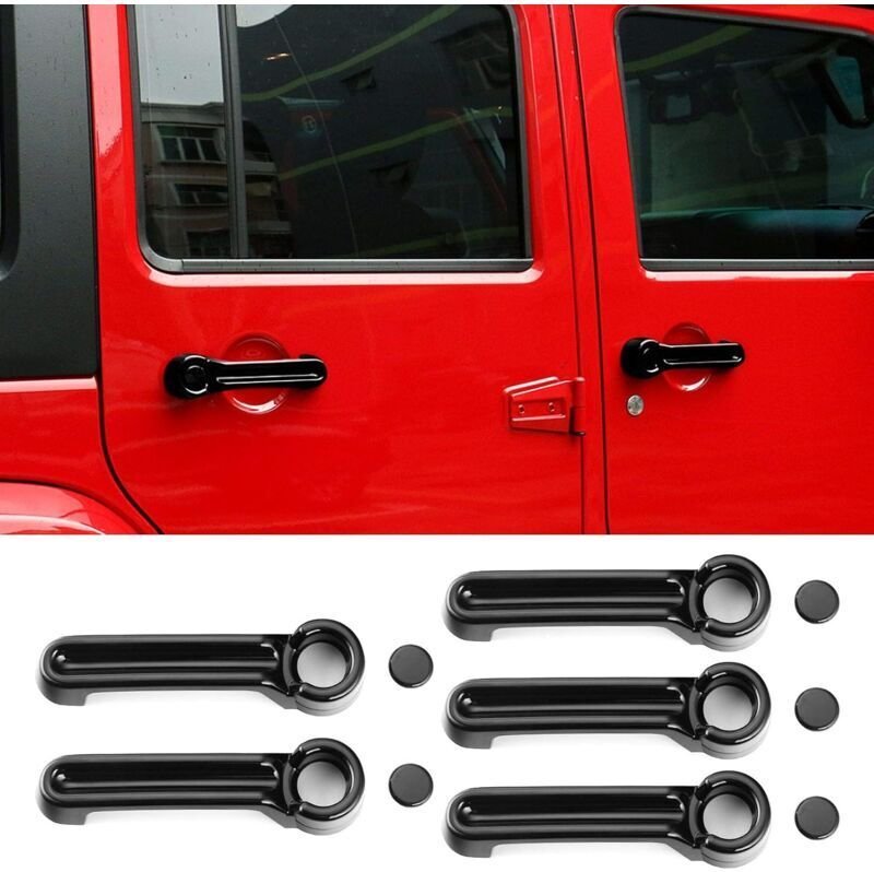 Schwarzer Türgriff und Heckklappenabdeckungssatz für Jeep Wrangler jk 2007–2018 / Jeep Liberty 2008–2012 / Dodge Nitro 2...