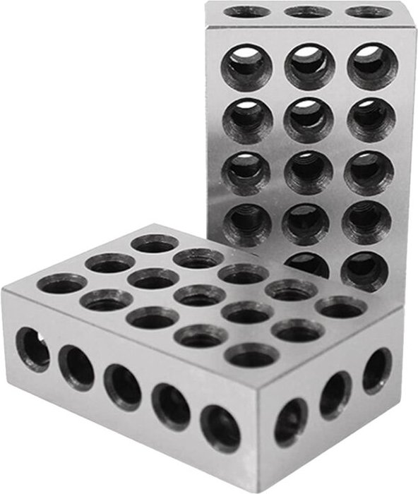 2 Teile/Paar 23 LöCher PräZisionsblöCke 25-50-75 Mm MessgeräT GehäRteter Stahl Parallelblocksatz Passendes Maschinisten-...