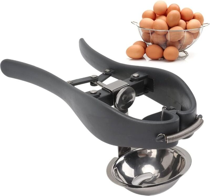 Eierknacker, Eiertrenner aus Edelstahl, professioneller automatischer Eieröffner, Eiertrenner für Küchengeräte, 2-in-1-E...