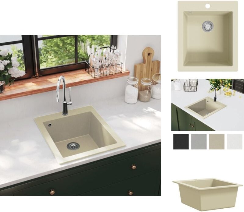 Küchenspülen & Spülbecken - Living Granitspüle Einzelbecken Beige - Beige
