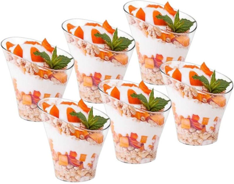 6x Becher, Tassen, Dessertbehälter, Snacks, Dessert-Vorspeisen